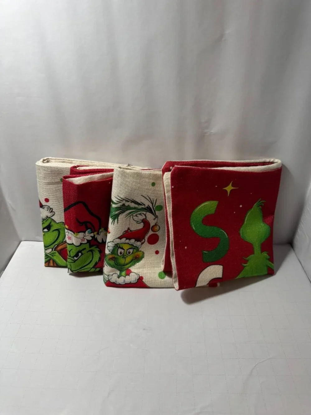 Grinch Christmas Pillow Covers Set of 4 18x18 Holiday Throw Cushion Covers